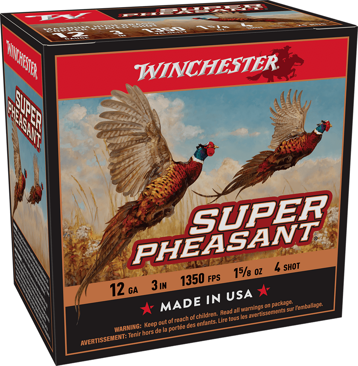 Winchester Super Pheasant Magnum 12 Gauge 3" 1-5/8 oz #4 Shot - Box or Case