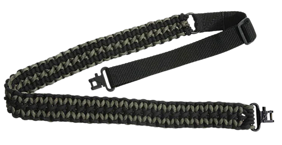 Outdoor Connection PCS-80569 Paracord Sling 1" W x 43" L Adjustable Black/Green 550 Nylon for Rifle/Shotgun