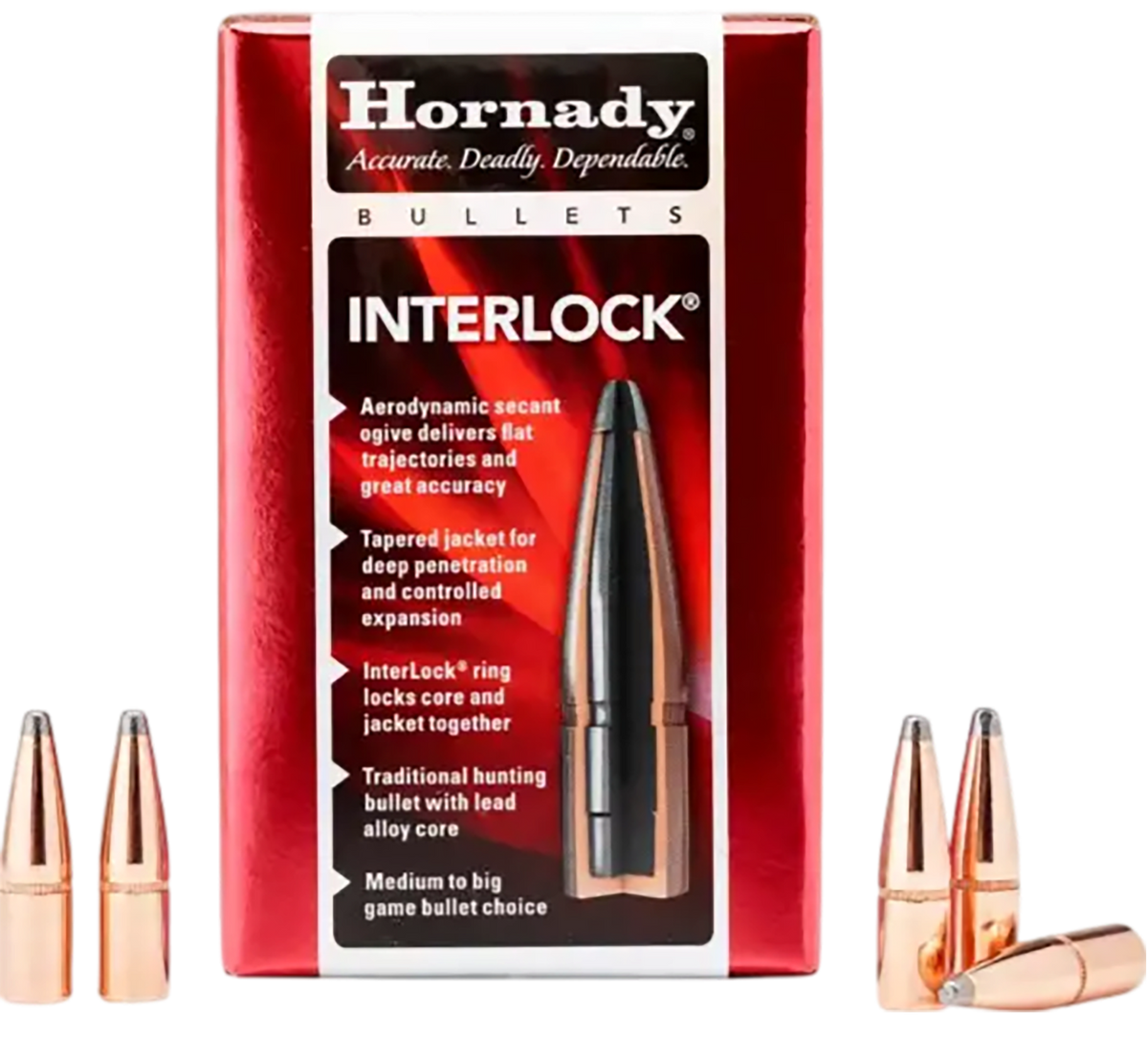Hornady InterLock 7mm .284 139gr BTSP Reloading Bullets - 100/Box