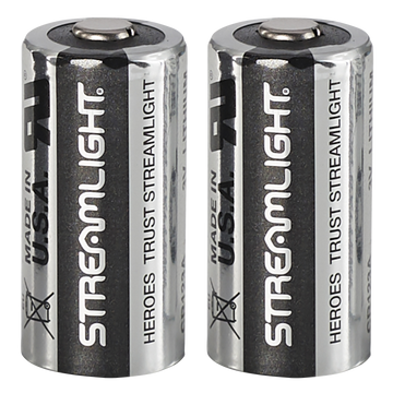 Streamlight 85175 CR123A Lithium 3V 1400 mAh Batteries 2-Pack - Silver / Black