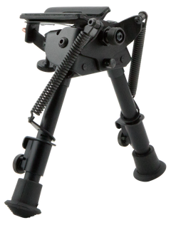 Harris S-BR Swivel Bipod 6-9" Swivel Stud Steel/Aluminum Rubber Feet - Black