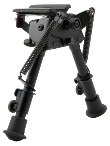 Harris S-BR Swivel Bipod 6-9" Swivel Stud Steel/Aluminum Rubber Feet - Black