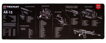 TekMat Ultra 44 AR-15 Cleaning Mat Black/White 15"x44" Rubber Parts Diagram