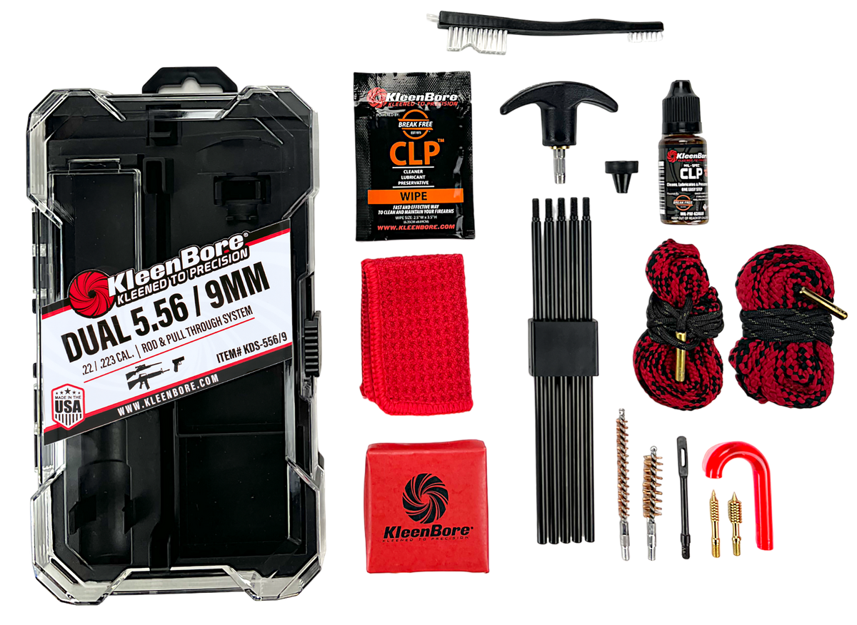 Kleen-Bore KDS556/9 Dual System Cleaning Kit 22/223/5.56/9mm w/ Rod & Rope Pull Through