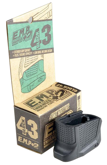 Strike Industries Enhanced Magazine Plate +2 for Glock 43 Black Polymer