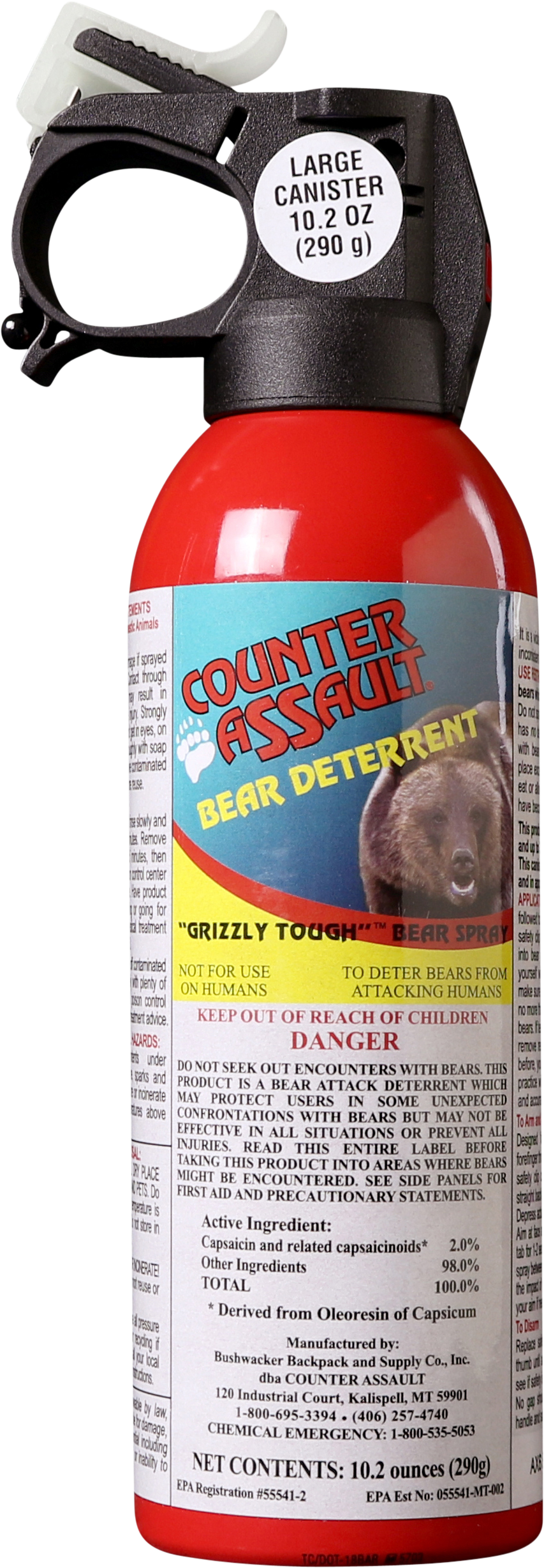 Counter Assault Bear Spray 10.20 oz Capsaicin 32 ft / 7-Second Bear Deterrent
