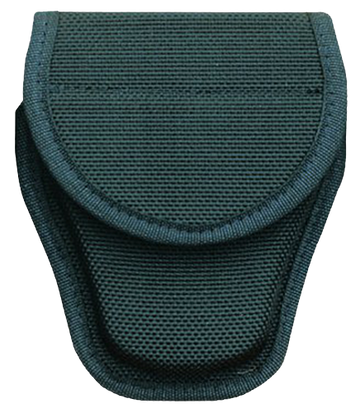 Bianchi 7300 Accumold Covered Handcuff Case Black Basketweave - Hook & Loop for 2"-2.25" Belts