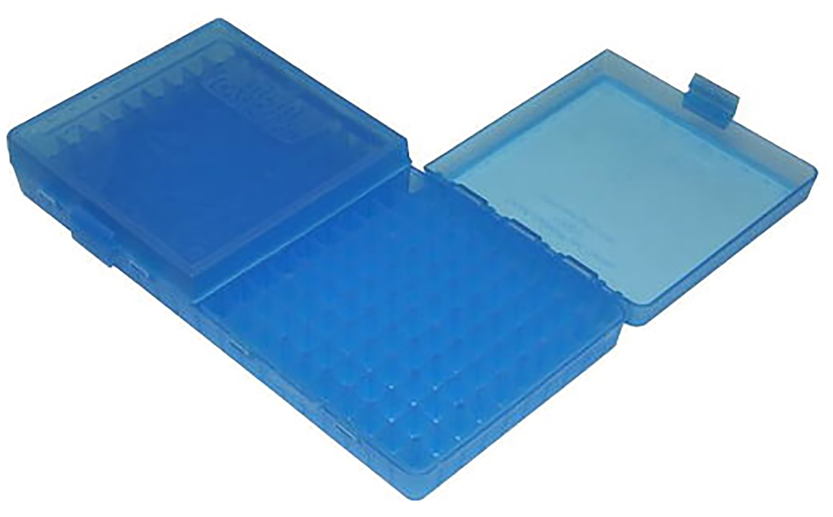 MTM P2004524 Case-Gard P-200 Series Flip-Top Handgun Ammo Box .45 ACP/10mm 200 Rd Clear Blue