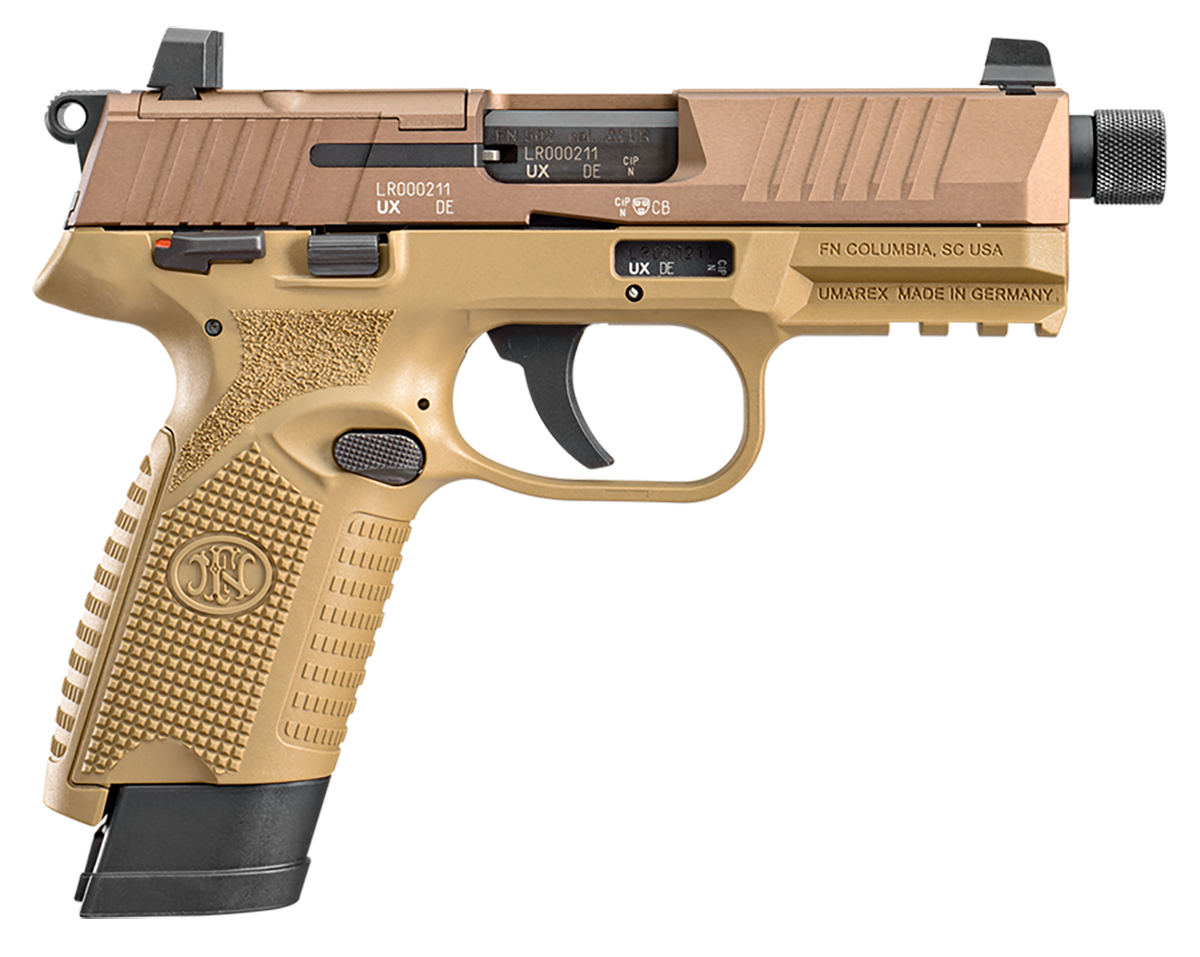 FN 502 Tactical 22 LR 4.60" 10+1 FDE Semi-Auto Pistol