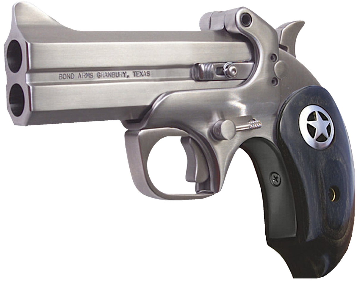 Bond Arms Ranger II 45 Colt/410 Bore 4.25" 2-Rd Derringer - Ext. Black Ash/Star Grip - Stainless