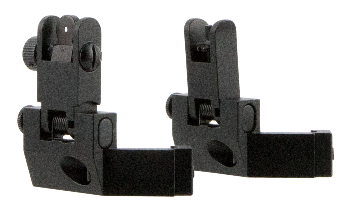 TacFire IS003 45 Degree Flip Up Iron Sight Set Spring-Loaded Black Anodized AR-15