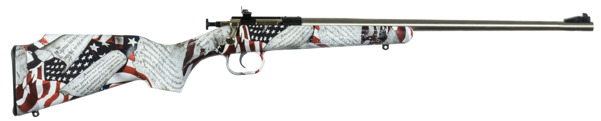 Crickett KSA3168 Youth 22 LR 16.12" 1-Rd Bolt Action Rifle - American Flag Synthetic Stock