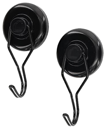 Lockdown 1215354 Magnetic Hook 20 lb Black Steel 2-Pack