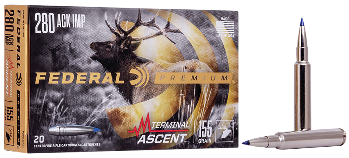 Federal Premium Terminal Ascent 280 Ackley Improved 155gr 20rd - Box or Case