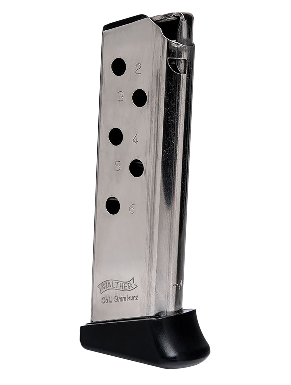 Walther Arms PPK .380 ACP 6-Rd Nickel Detachable Magazine w/Finger Rest