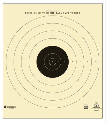 Action Target SR-1 100-Yard Military Bullseye Tagboard Hanging Target 21" x 21" Black/White 100 Per Box