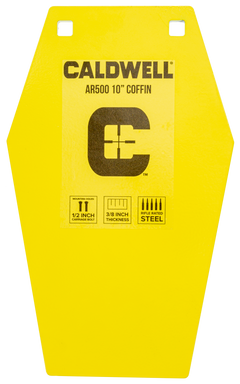Caldwell 10" Coffin AR500 Steel Hanging Target - Yellow Powder Coat