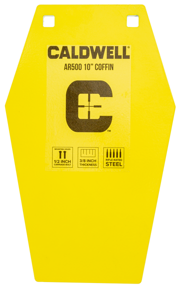 Caldwell 10" Coffin AR500 Steel Hanging Target - Yellow Powder Coat