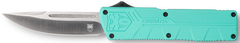 CobraTec Knives Lightweight 3.25" OTF Drop Point Plain D2 Steel Tiffany Blue Aluminum Handle
