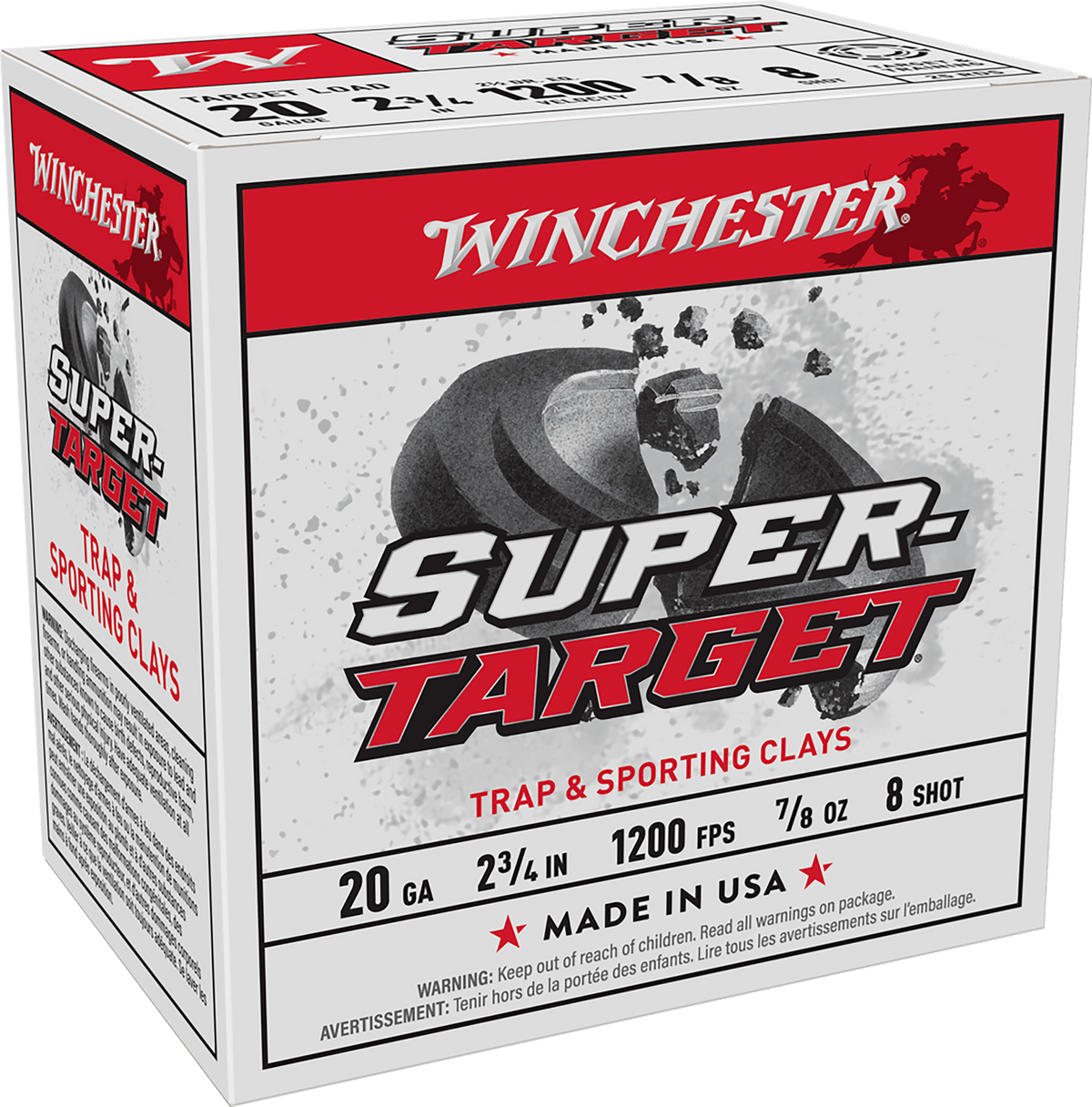 Winchester Ammo Super-Target Heavy 20 Gauge 2.75" 7/8oz #8 Shot 25 Rd - Box or Case