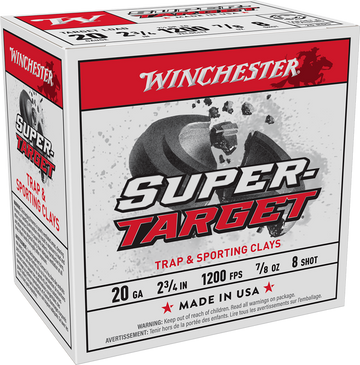 Winchester Ammo Super-Target Heavy 20 Gauge 2.75" 7/8oz #8 Shot 25 Rd - Box or Case