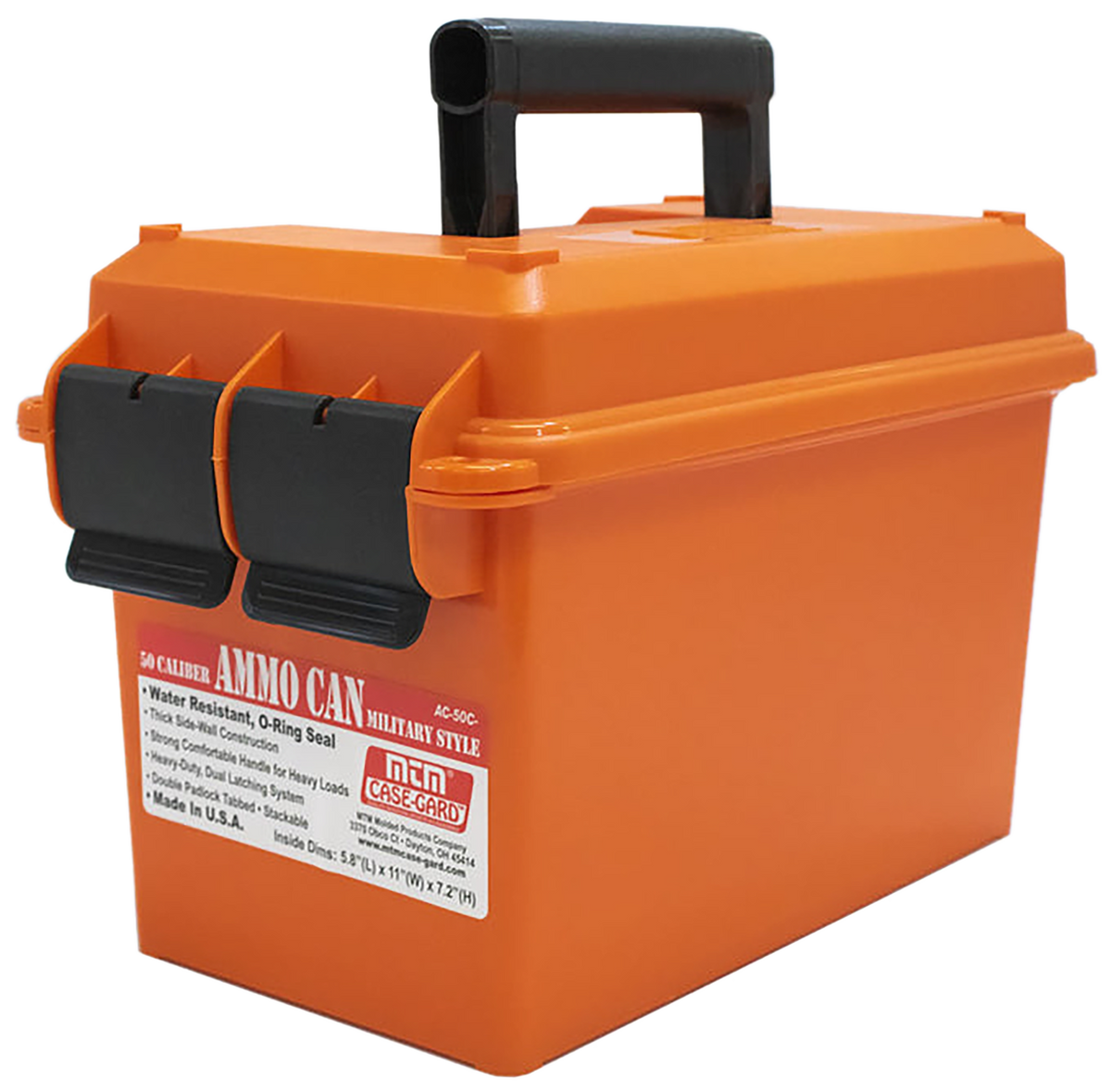 MTM Case-Gard AC50C35 Ammo Can 50 Cal Orange Polypropylene