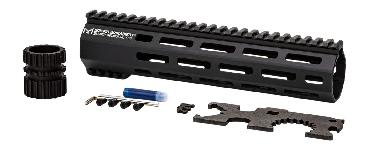 Griffin Armament LPRSR95 SR-RIGID M-LOK 9.5" AR-15 Handguard - Terra Brown Anodized