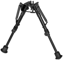 Harris 1A2-BR2 Bipod Non-Swivel 6-9" Swivel Stud Rubber Feet - Black Steel/Aluminum