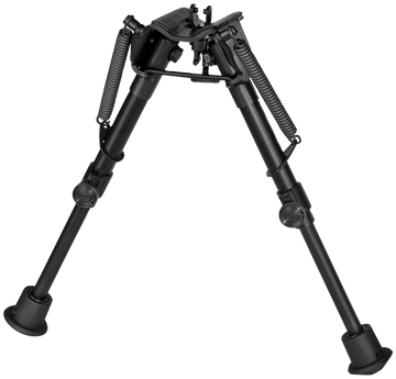 Harris 1A2-BR2 Bipod Non-Swivel 6-9" Swivel Stud Rubber Feet - Black Steel/Aluminum