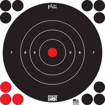Pro-Shot SplatterShot 8" Bullseye Self-Adhesive Paper Target 6 Pack - Black/White