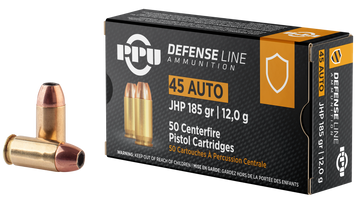 PPU Defense 45 ACP 185 gr Jacketed Hollow Point - Box or Case