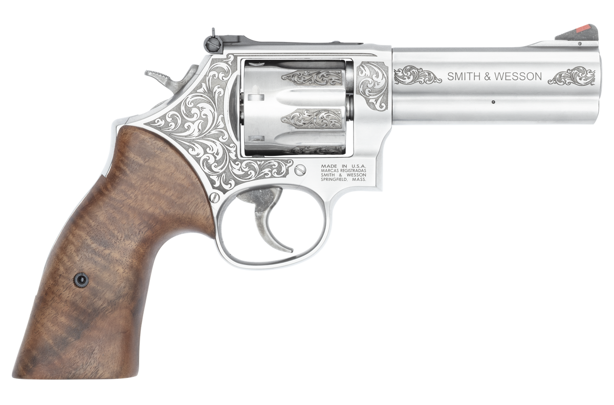 Smith & Wesson Model 686+ 357 Mag/38 Special +P 4.13" 7-Shot DA/SA L-Frame Revolver - Engraved Stainless