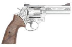 Smith & Wesson Model 686+ 357 Mag/38 Special +P 4.13" 7-Shot DA/SA L-Frame Revolver - Engraved Stainless