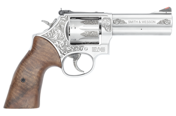 Smith & Wesson Model 686+ 357 Mag/38 Special +P 4.13" 7-Shot DA/SA L-Frame Revolver - Engraved Stainless