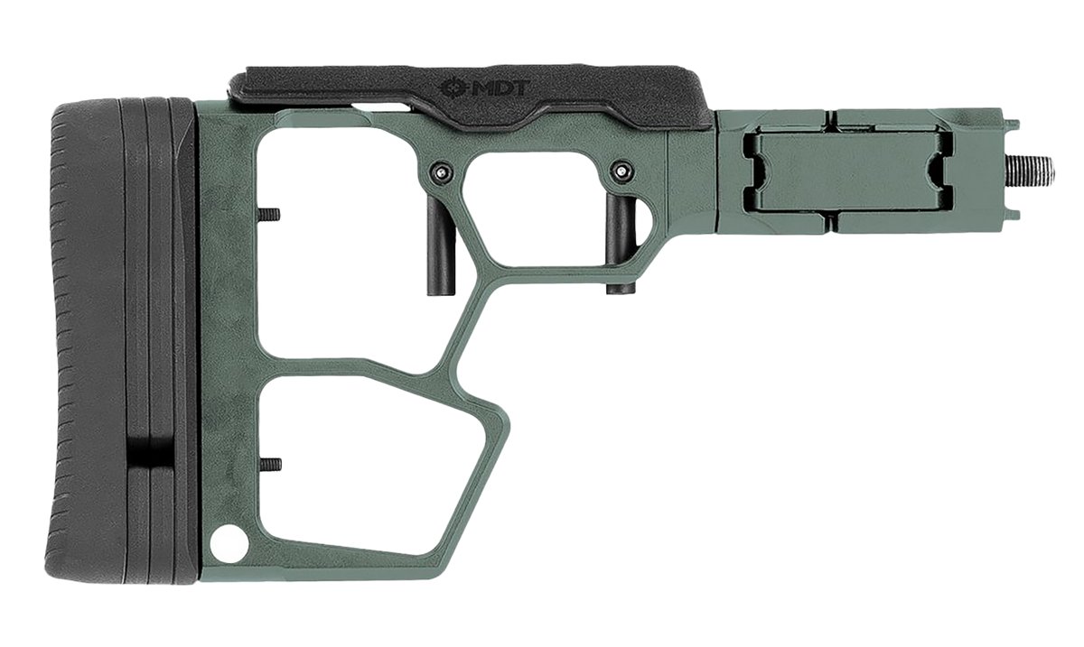 MDT Sporting Goods SRS-XF Premier Folding Skeleton Stock - Cerakote Charcoal Green