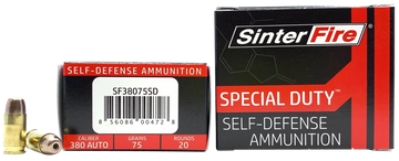 SinterFire SF38075SD Special Duty (SD) 380 ACP 75 gr Lead Free Frangible Hollow Point - Box or Case