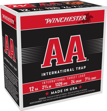 Winchester Ammo AA International Target 12 Gauge 2.75" 7.5 Shot 7/8 oz Lead - Box or Case