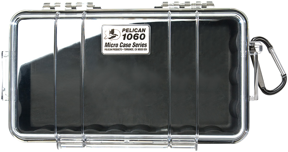 Pelican 1060 Micro Case Black/Clear Polycarbonate 9.88" IP67 Waterproof