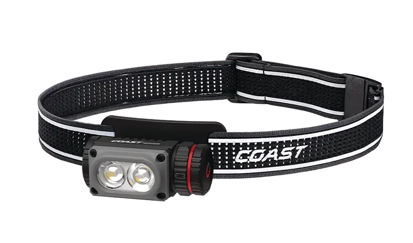 COAST WPH20R 2000 Lumen Rechargeable LED Headlamp - Black / Gray with Magnetic Clip