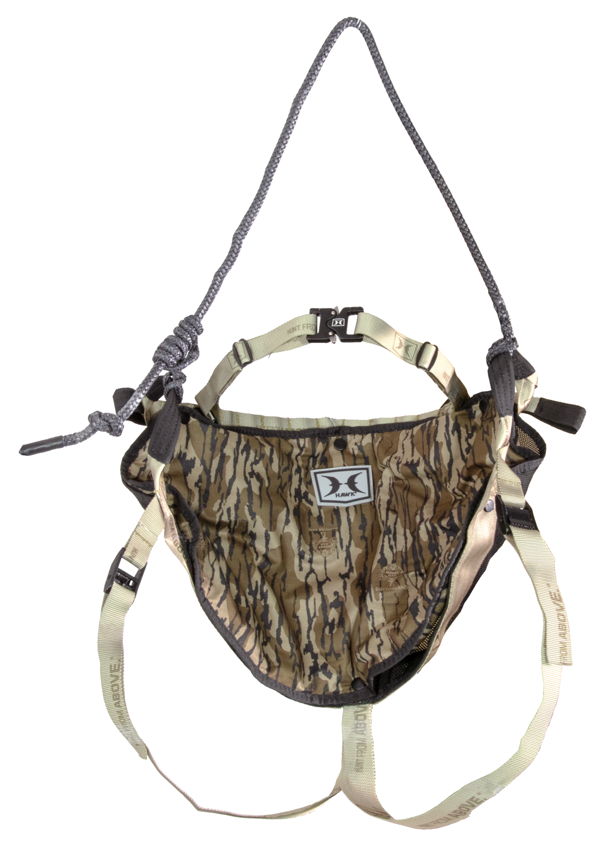 HAWK Helium Hammock Tree Saddle - Mossy Oak Bottomland Mobile Hunting Platform