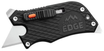 Outdoor Edge SlideWinder 3.50" Folding Plain Razor Blade Black GNR/SS Handle Multi-Tool