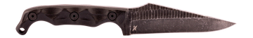 Stroup Knives TU2 4" Fixed Blade Clip Point 1095 Carbon Steel Acid Etched - Black G10 Handle