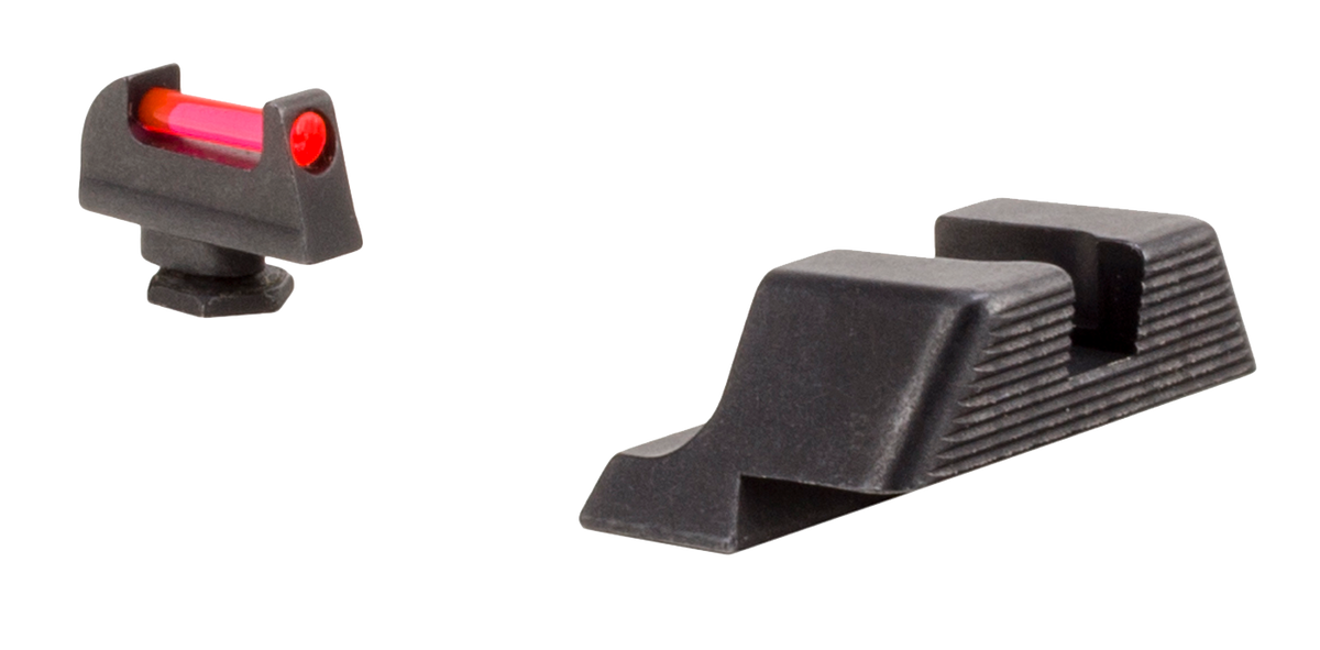 Trijicon 601023 Fiber Sights Red Fiber Optic Front / Black Blank Rear - Glock 17/17L/19/22 Standard Frame