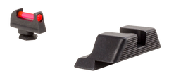 Trijicon 601023 Fiber Sights Red Fiber Optic Front / Black Blank Rear - Glock 17/17L/19/22 Standard Frame