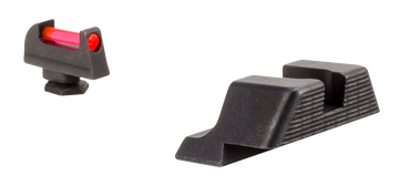 Trijicon 601023 Fiber Sights Red Fiber Optic Front / Black Blank Rear - Glock 17/17L/19/22 Standard Frame