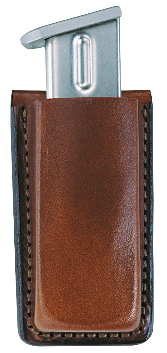 Bianchi 10737 Open Top Mag Pouch Single Tan Leather Belt Clip 1.75" Belt