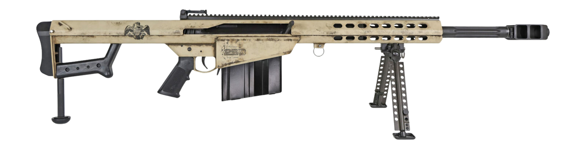 Barrett M82A1 America 250 50 BMG 20" 10+1 Semi-Auto Rifle - Black Fluted Barrel