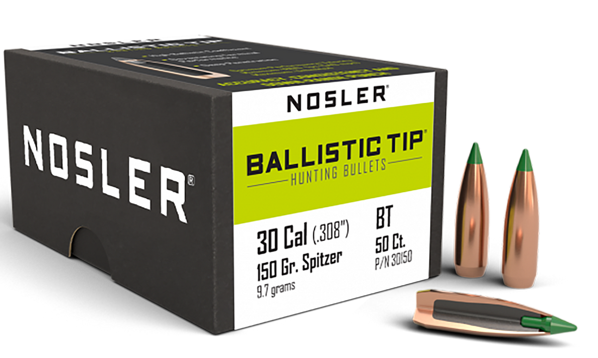 Nosler Ballistic Tip Hunting 30 Cal .308 150 gr Spitzer - 50/Box