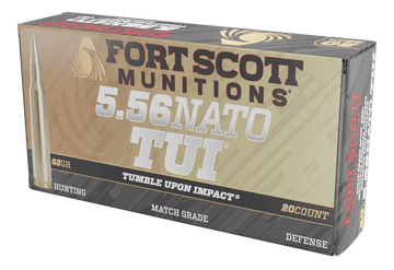 Fort Scott Munitions Tumble Upon Impact (TUI) 5.56x45mm NATO 62gr Solid Brass Spun - Box or Case