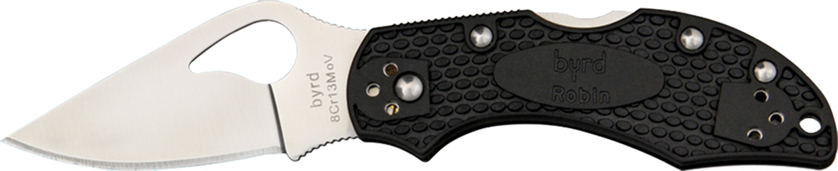 Spyderco Byrd Robin 2 Lightweight 2.43" 8Cr13MoV Drop Point Plain Edge Black FRN Folding Knife